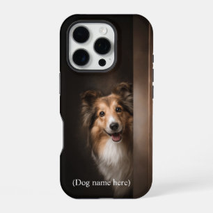 Personalised Sable Sheltie Portrait iPhone 16 Pro Case