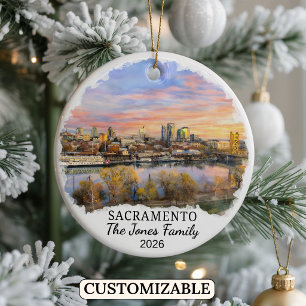 Personalised Sacramento Ornament, California Ceramic Ornament