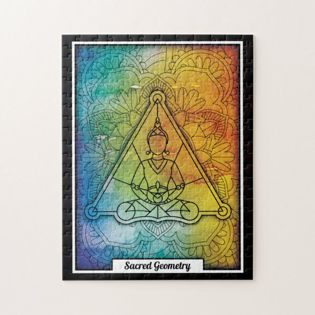 Personalised Sacred Geometry Buddha Jigsaw Puzzle (Vertical)