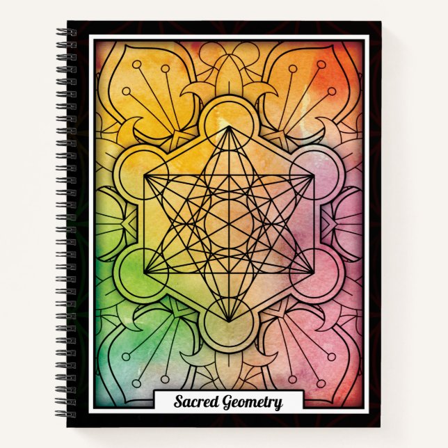 Personalised Sacred Geometry Metatron's Cube Notebook (Front)