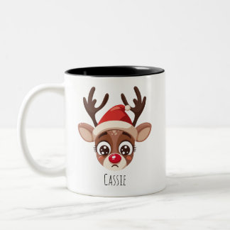 Personalised Sad Reindeer Mug – Custom Name Gift