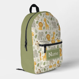 personalised Safari animal nursery print Printed Backpack