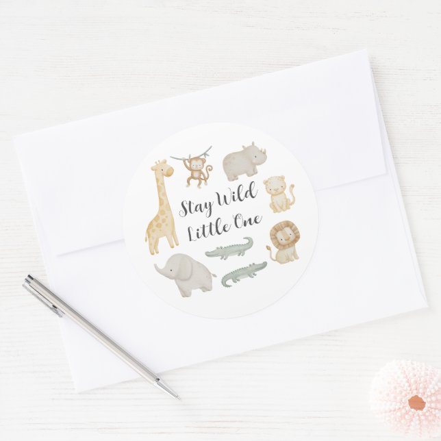Personalised Safari Animals Favour Stickers (Envelope)