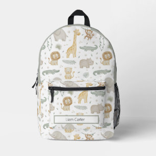 Personalised Safari Animals School Backpack
