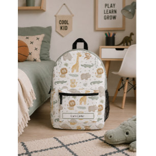 Personalised Safari Animals School Backpack