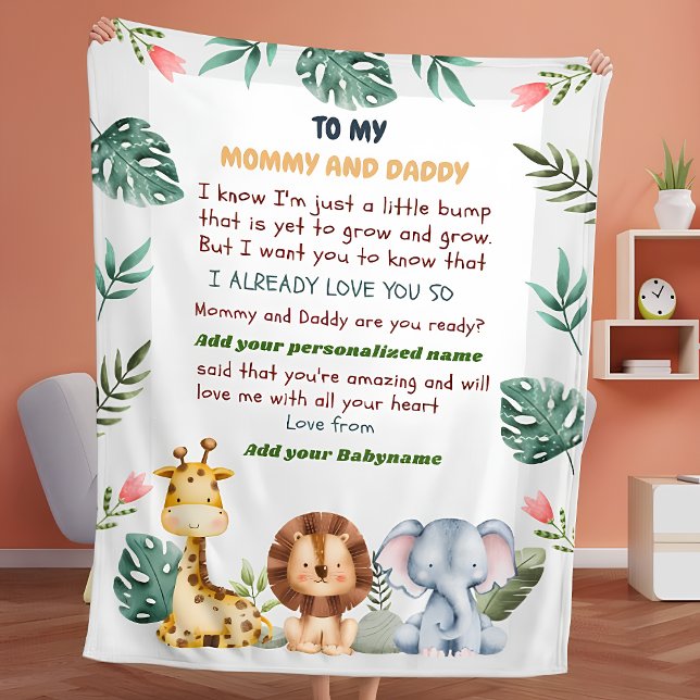 Personalised Safari Baby Blankets with Message (Creator Uploaded)
