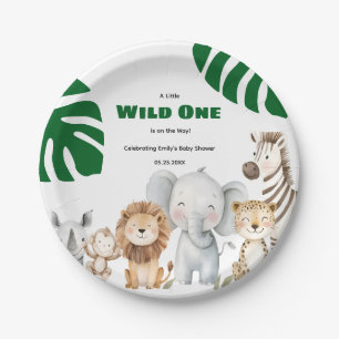 Personalised Safari Baby Shower Paper Plates