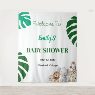Personalised Safari Baby Shower Tapestry