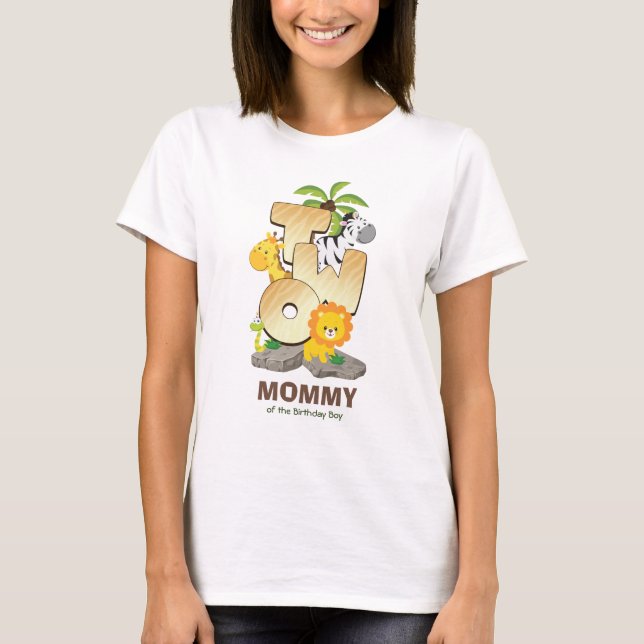 Personalised Safari Birthday Tshirt for Mummy (Front)