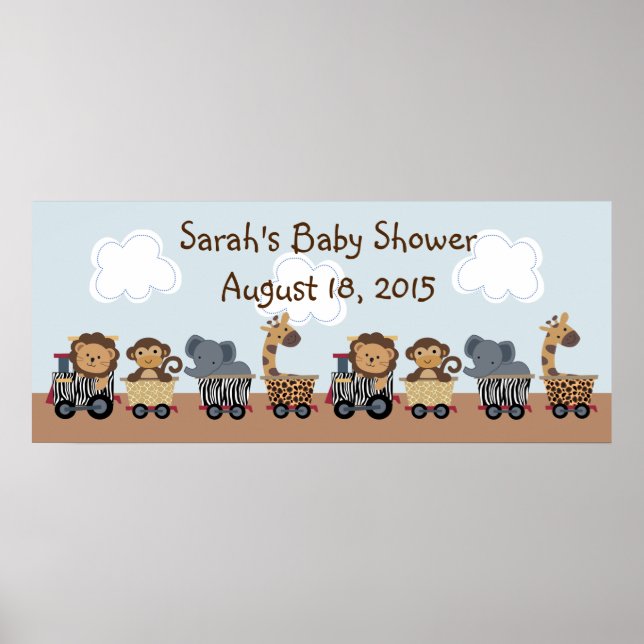 Personalised Safari Express Train Poster/Banner Poster (Front)