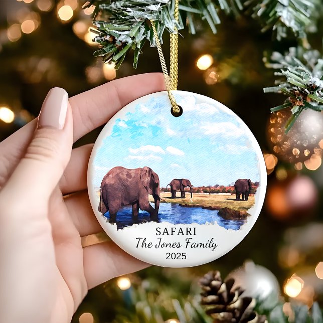 Personalised Safari Ornament, Africa Gift Ceramic Ornament (Creator Uploaded)