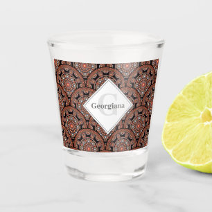 Personalised Safari Sunset Bohemian Mandala Scales Shot Glass