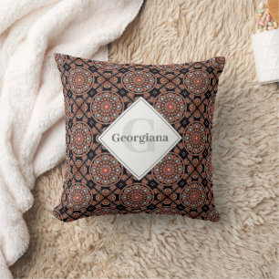 Personalised Safari Sunset Bohemian Mandala Tiles Cushion