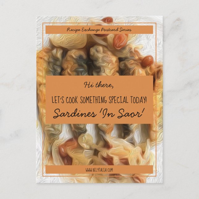 Personalised Saffron Black Script Recipe Exchange Postcard (Front)