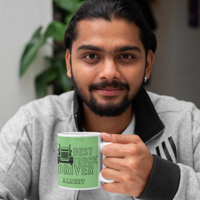 Personalised Sage Best Truck Driver Carrier Mug (Creator Uploaded)