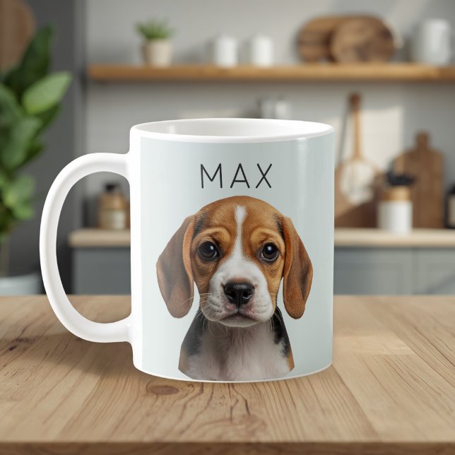 Personalised Sage Dog Photo & Name Mug (Creator Uploaded)