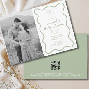 Personalised Sage Green Baby Shower Invitation