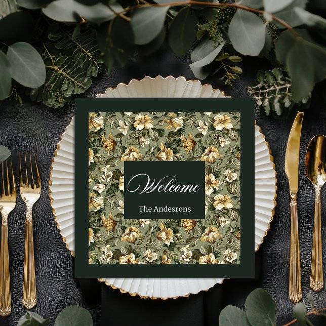 Personalised Sage Green Napkins Shabby Chic Style (Personalized Sage Green Napkins Shabby Chic Style)