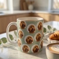 Personalised Sage Green Pet Face Mug | Custom Dog