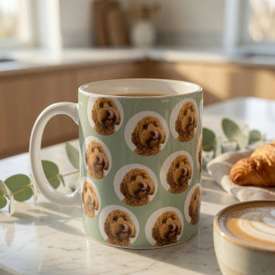 Personalised Sage Green Pet Face Mug Custom Dog