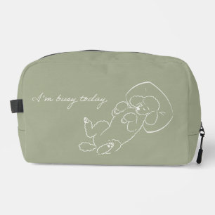 Personalised Sage Green Poodle Dog Mum Gift Dopp Kit