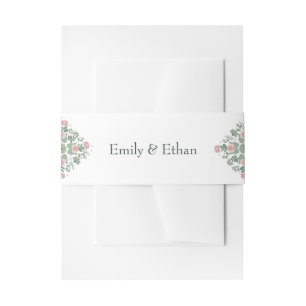 Personalised Sage Green Wedding Belly Band Invitation Belly Band