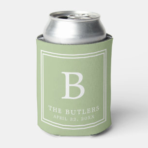 Personalised Sage Green Wedding Can Cooler