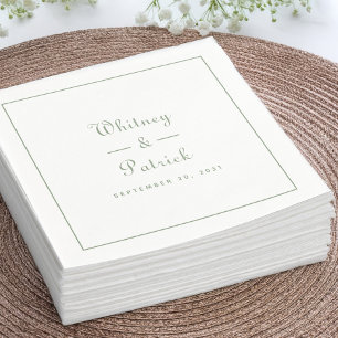 Personalised Sage Green Wedding Napkin