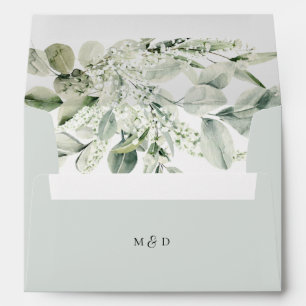Personalised Sage Greenery Eucalyptus Wedding Envelope