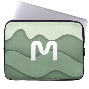 Personalised Sage Wave Laptop Sleeve