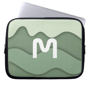 Personalised Sage Wave Laptop Sleeve