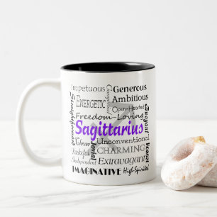 Personalised Sagittarius Astrology Zodiac Horoscop Two-Tone Coffee Mug
