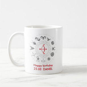 Personalised Sagittarius Zodiac Birthday Gift Coffee Mug