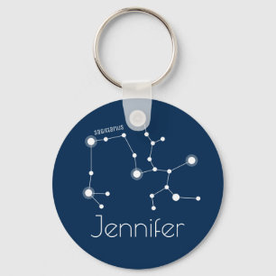 Personalised Sagittarius Zodiac Constellation Key Ring