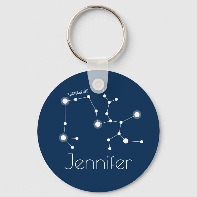 Personalised Sagittarius Zodiac Constellation Key Ring (Front)