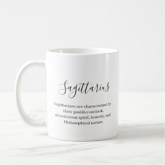 "Personalised Sagittarius Zodiac sign, name, trait Coffee Mug