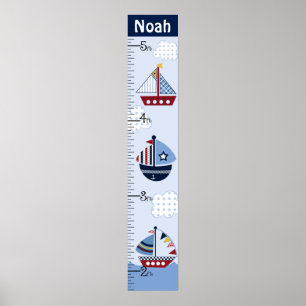 Personalised Sail Boat/Nautical/Boats Growth Chart