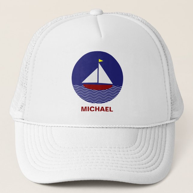 Personalised Sailing Baseball Cap (Front)