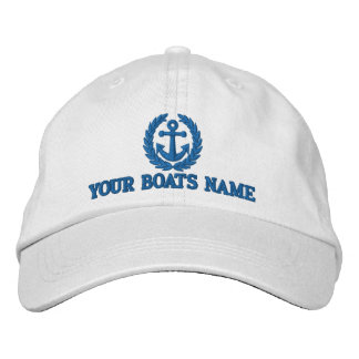 Personalised sailing boat captains embroidered hat