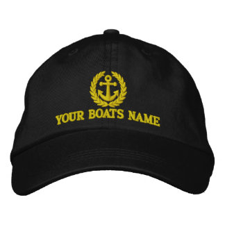Personalised sailing boat captains embroidered hat