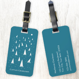 Personalised Sailing Boat Nautical Luggage Tag