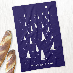 Personalised Sailing Boat Nautical Tea Towel