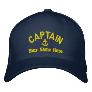 Personalised sailing captains embroidered hat