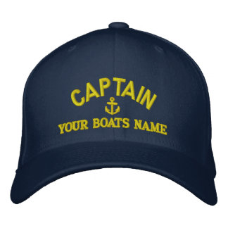 Personalised sailing captains embroidered hat
