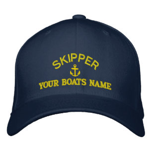 Personalised sailing skipper captains embroidered hat