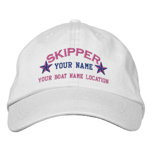 Personalised Sailing Skipper Stars Embroidered Hat