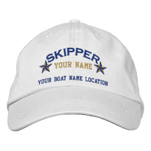 Personalised Sailing Skipper Stars Embroidered Hat