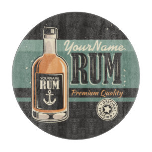 Personalised Sailor Rum Liquor Bottle Retro Sign Cutting Board