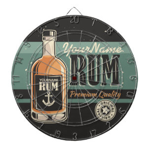 Personalised Sailor Rum Liquor Bottle Retro Sign  Dartboard