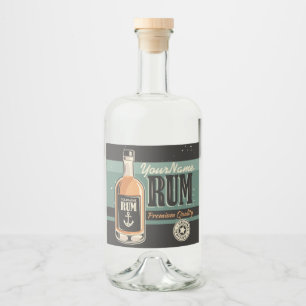 Personalised Sailor Rum Liquor Bottle Retro Sign  Label